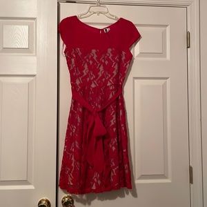 Womens red lace dress